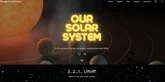 planets are orbiting in the background - the text on the image reads "our solar system. A 3D adventure through our cosmic neighborhood with NASA. 3..2..1 liftoff!"