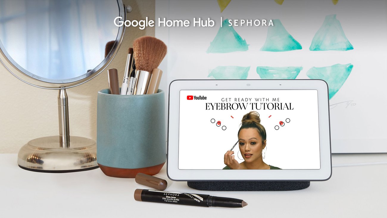 Makeup a new look with Google Home Hub and Sephora