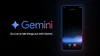 Animation of Gemini logo and smartphone with text: Go Live to talk things out with Gemini