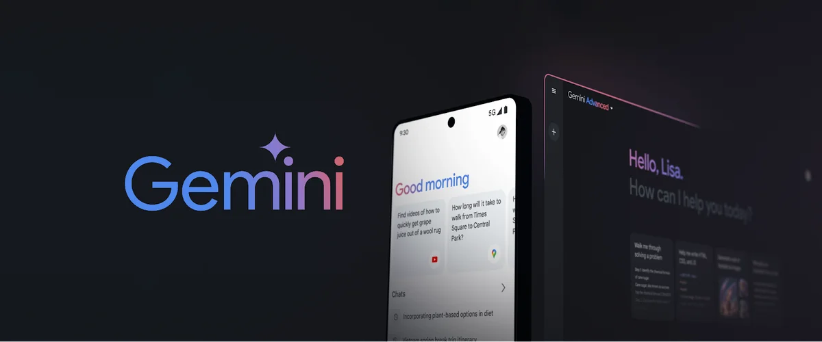 Image including the gemini logo and interface