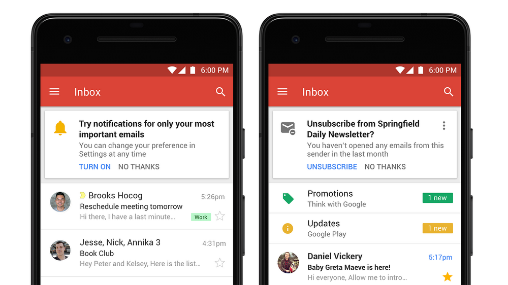 Gmail Mobile and Newsletters