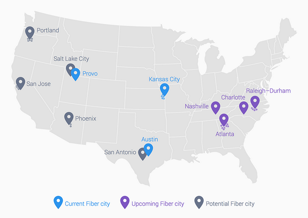 Google Fiber is coming to Atlanta, Charlotte, Nashville and RaleighDurham