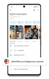 Eighth Generation business profile on Google Maps displaying the new Indigenous-owned attribute.