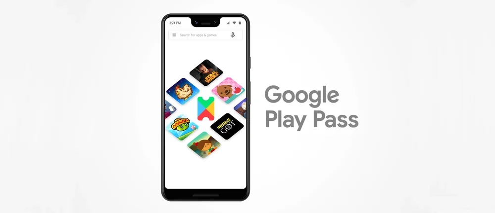 スマホ上で Google Play Pass の画面を示す画像。