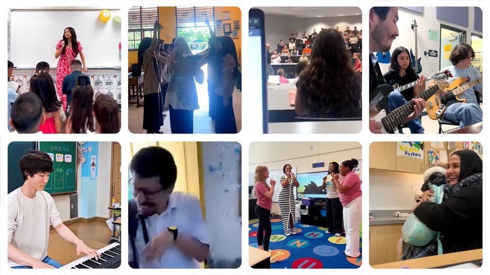 Collage of video stills of teachers in the classroom