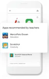 An image of the Google Play store showing apps approved by teachers
