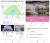 Android 版の Google マップ上に桜スポットのアイコンやイベントの情報を示す画面の画像。