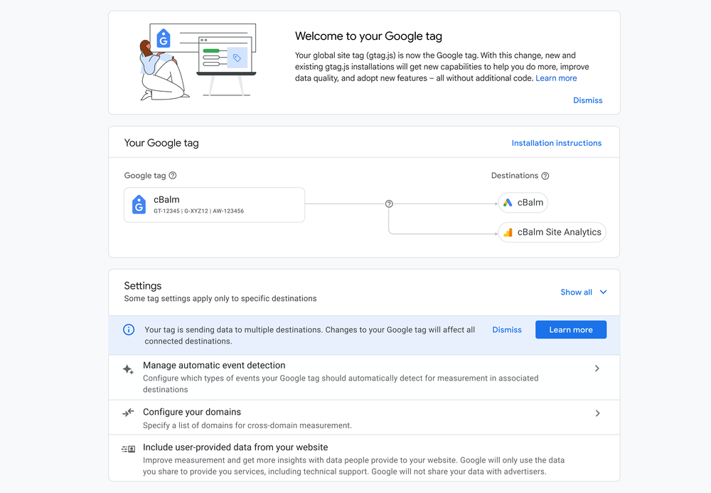 Acesse facilmente suas configurações de tags do Google no Google Ads e no Analytics