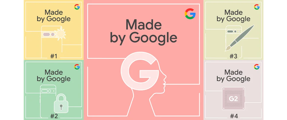 An illustration of a head with a G and the title 'Made by Google'