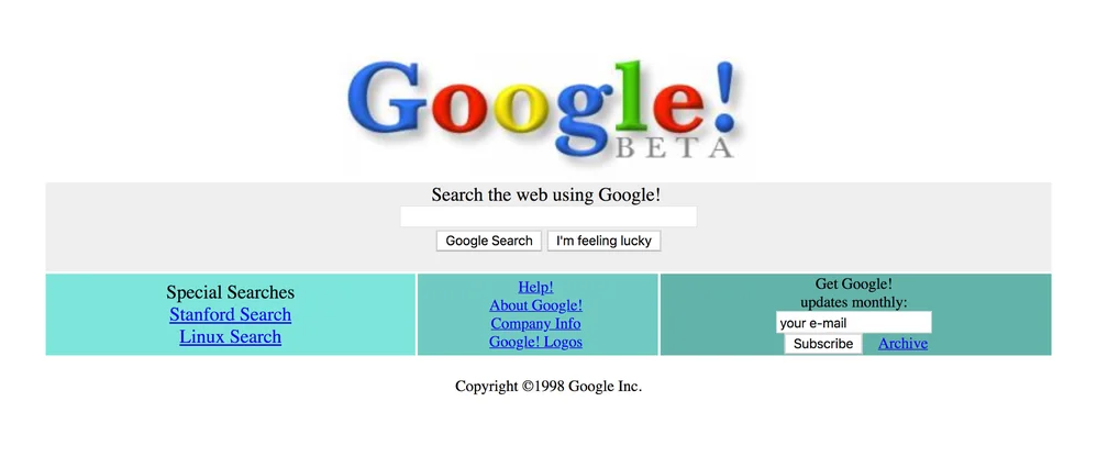 Google logo 1998