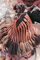 A display of Himba otjize-textured hair plaits.