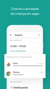 tela com atividade do dia e quantidade de horas e apps como Fotos e Chrome