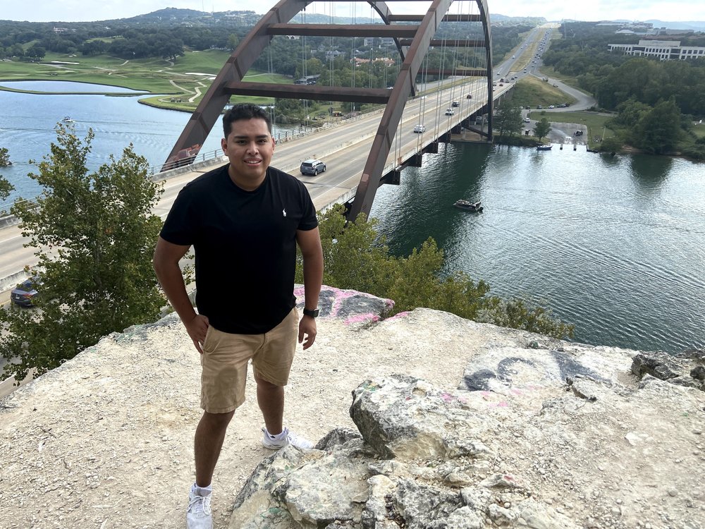 Tony standing in front of the 360 bridge in Austin.