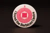 A white and red badge, with the words ‘I found the Barbican Centre’ written on it.