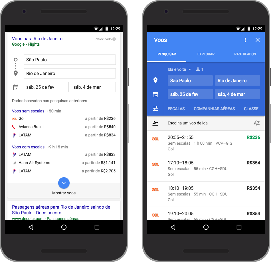 Google Flights in Brazil