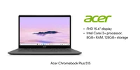 Image of a laptop with Acer logo and details including display, processor, RAM, storage and price.