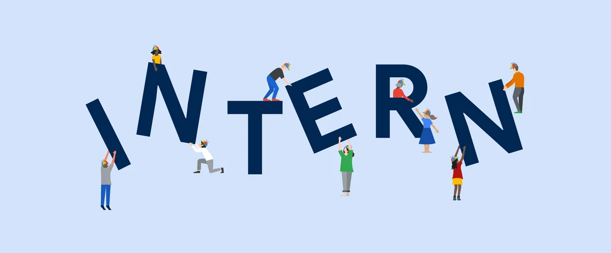 Illustration of the word "Intern"