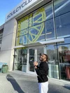 SoulCycle instructor Tirrell, based in Atlanta, poses outside of a SoulCycle studio.