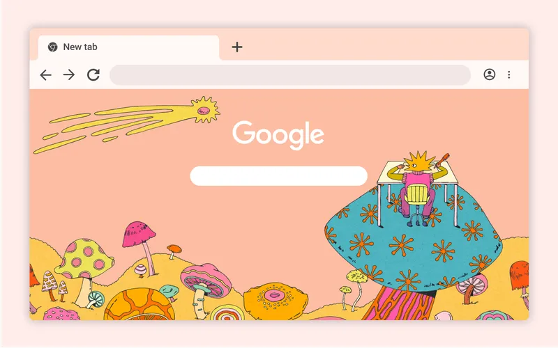 Image of Chrome theme designed by artist Kaitlin Brito