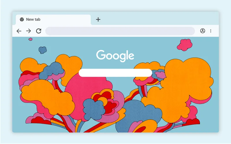 Image of Chrome theme designed by artist Kate Dehler