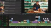 Video editing app on laptop showing a cooking clip with a timeline of audio of video clips available to edit.