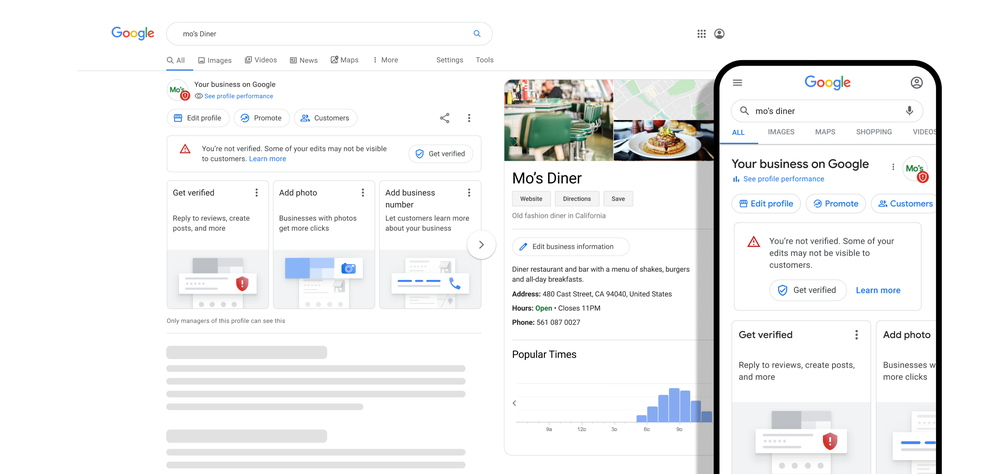 Update your Business Profile and engage with customers directly from Search and Maps.Google Ads＆Commerce Blogより