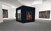 A view of the interior of a virtual gallery featuring paintings of people by famous Argentinian artist, Antonio Berni