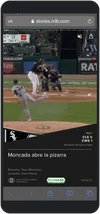 Screenshot of a MLB Web Story in Spanish