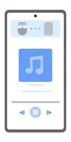 Celular mostra notificação indo de fone de ouvido para Nest audio
