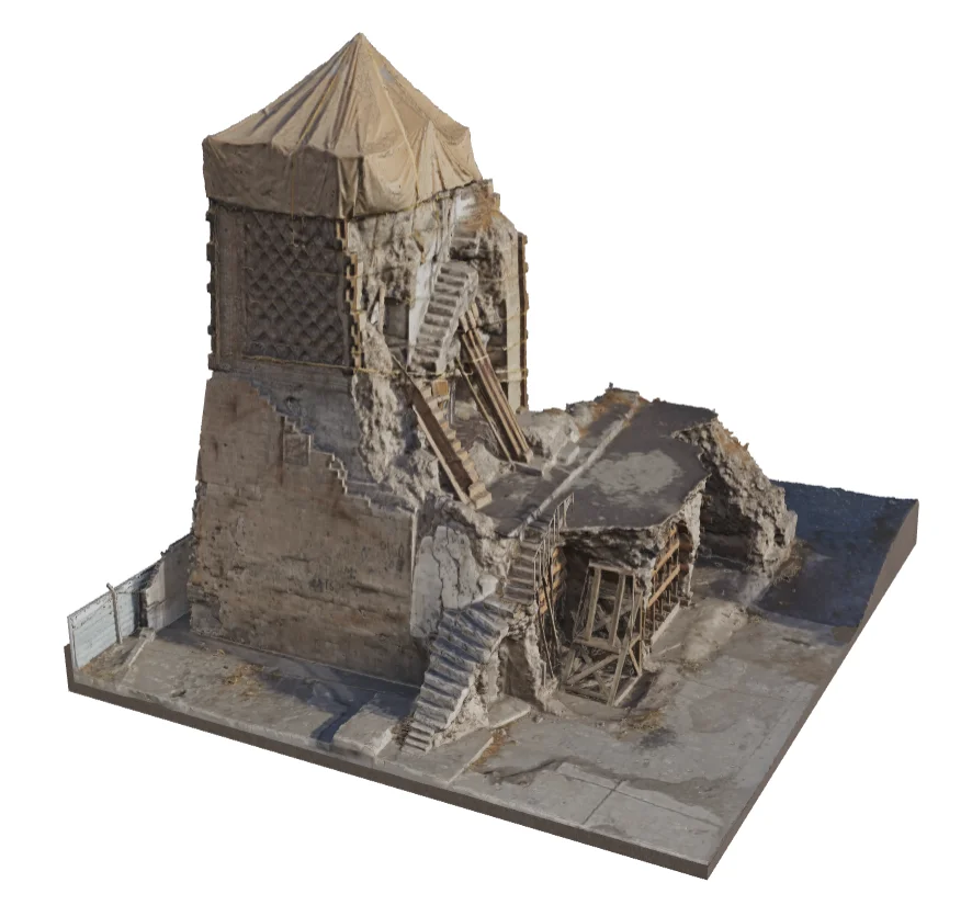 3D model of the remains of Al-Hadba Minaret of the Great Mosque of al-Nuri destroyed in 2017