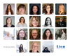 This is a photographic image of 18 different faces of the 10 founding teams who took part in the Google News Initiative Startups Lab. The images are in color and there are 13 women and 5 men.