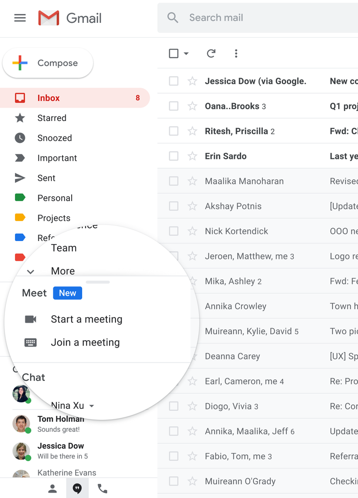 Join a meeting from Gmail