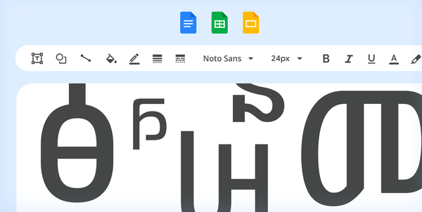 How to find Noto in Google Docs, Slides, Sheets and Sites