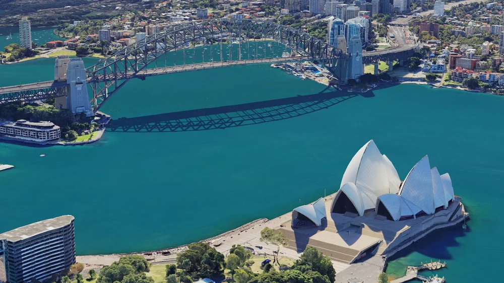 Famous Landmarks: Satellite View of Sydney Opera House, Sydney