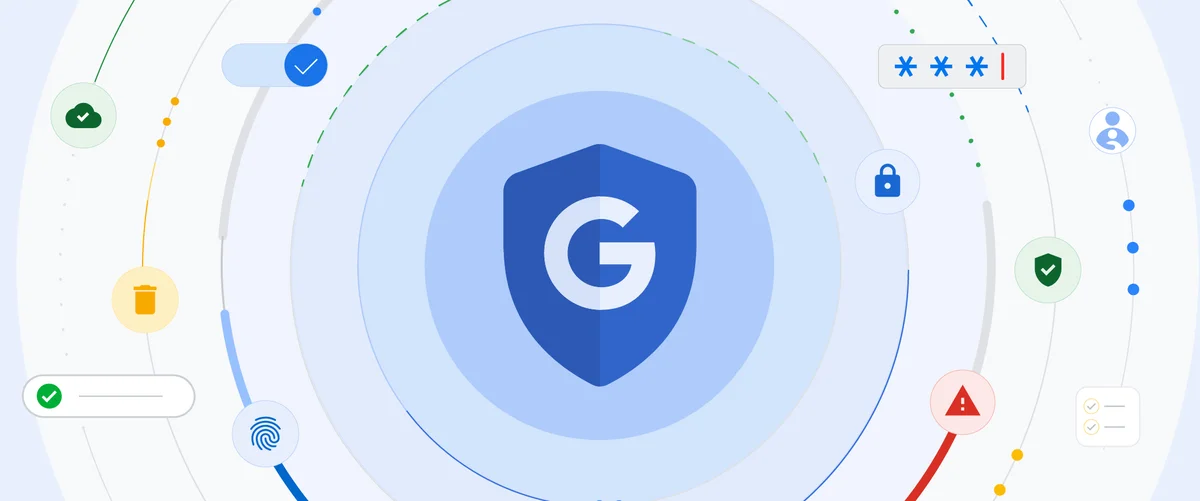 Graphic of a blue shield with a G on it