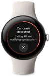 Alerta de detección de accidentes de tráfico en Pixel Watch 2