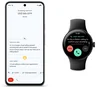 Écran d'appel affichant un appel entrant provenant d'un téléphone sur la Pixel Watch et sur un Pixel 8