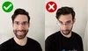 A side-by-side comparison of headshot-style photos with different poses.