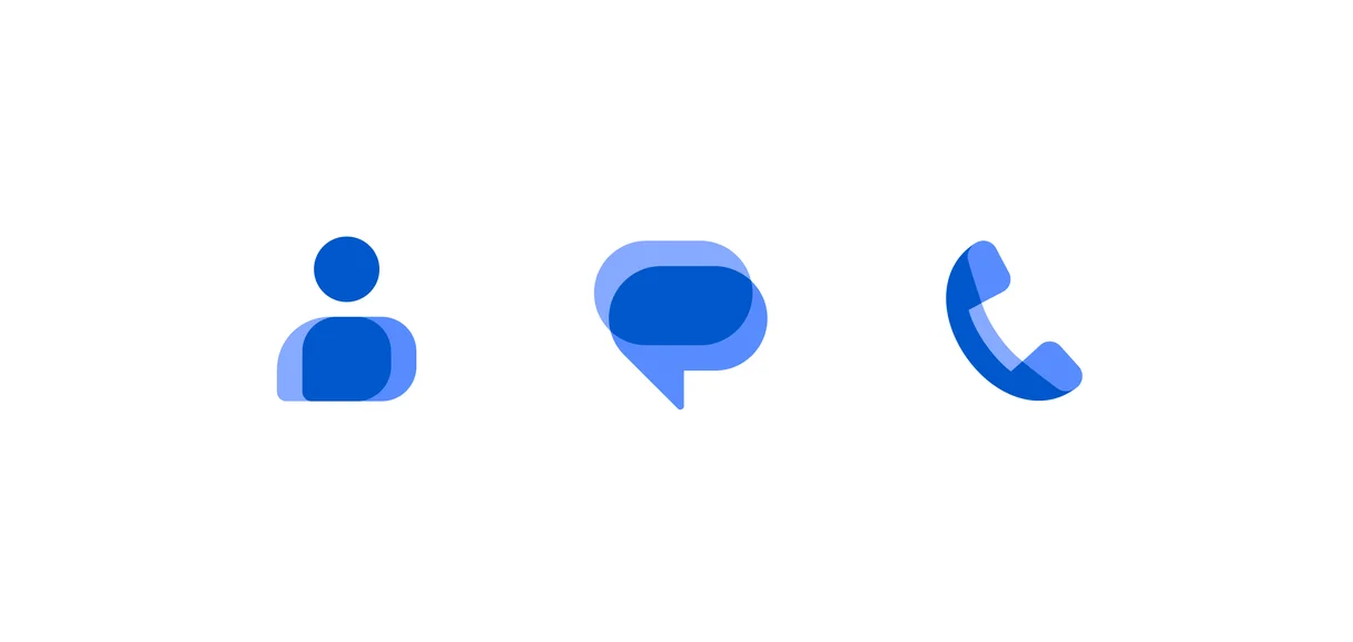 Image showing new icons for Contacts, Messages and Phone apps