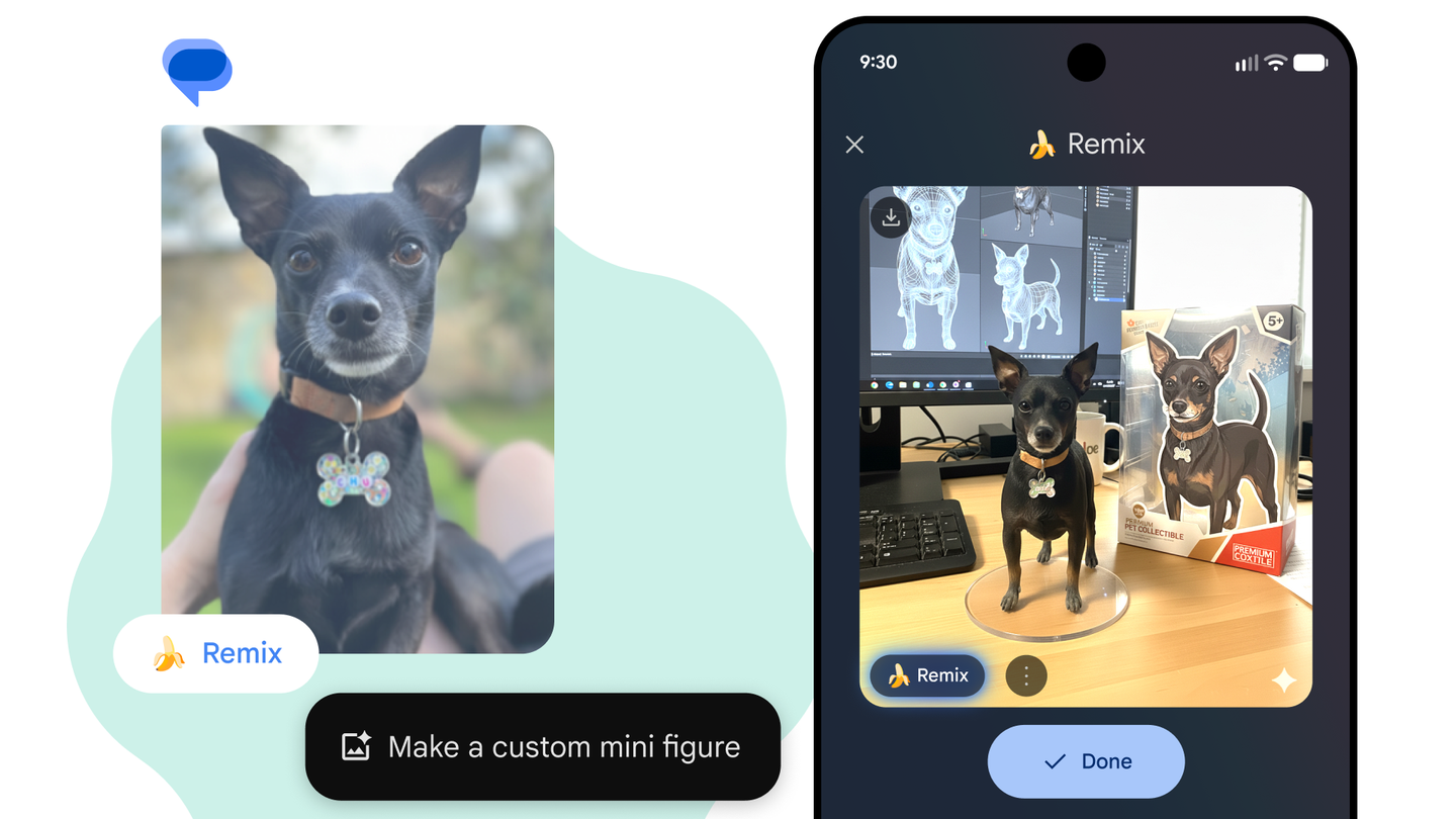 Remix makes sending photos to friends even more fun on Google Messages.