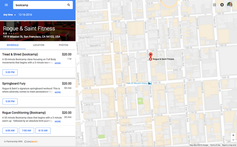 Reserve with Google Google Maps on desktop 