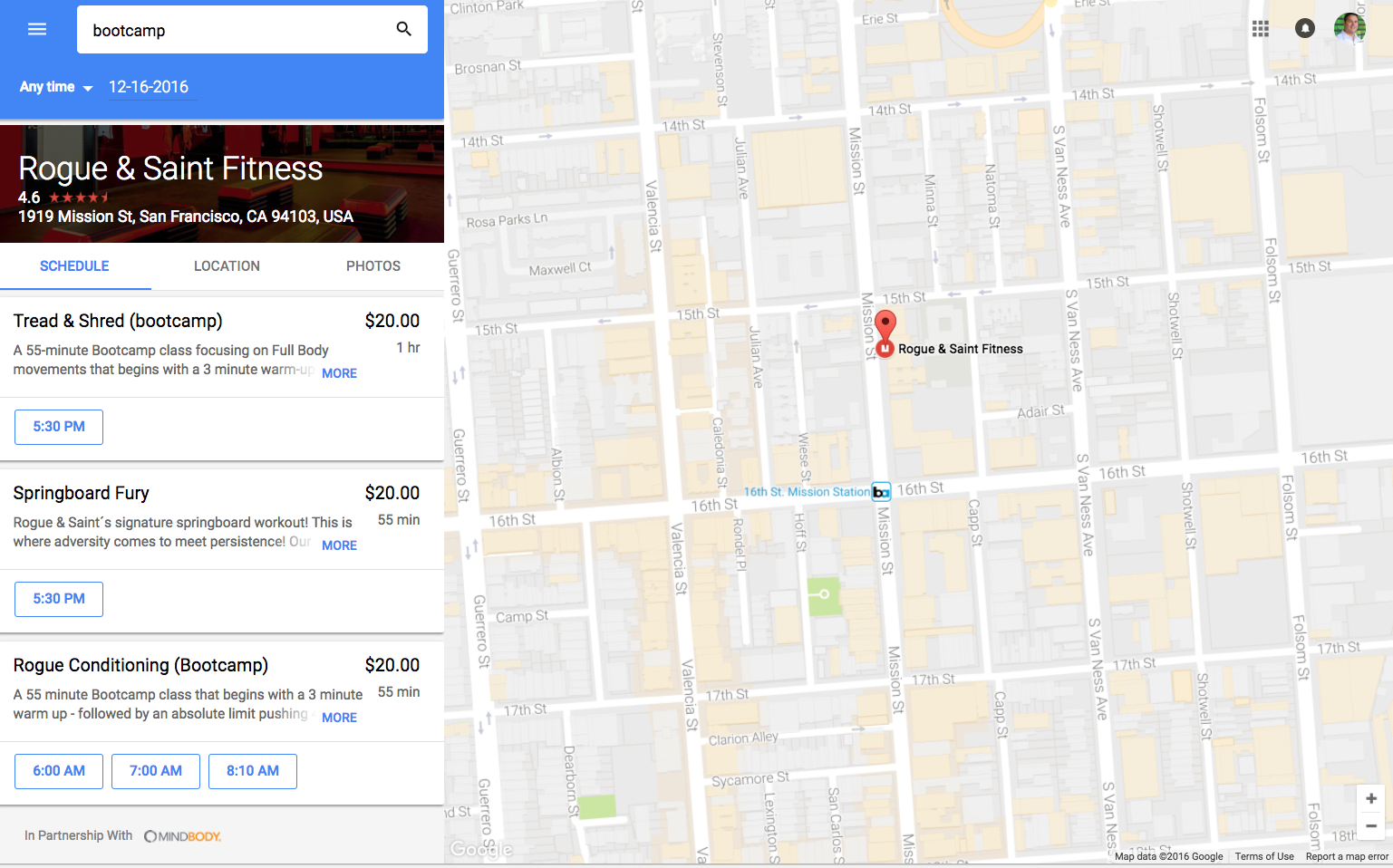 Reservar com o Google Maps na área de trabalho 