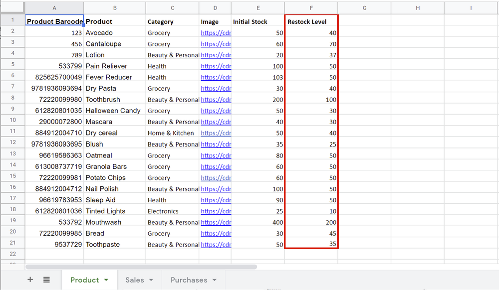 Display “Restock Needed” for low inventory products