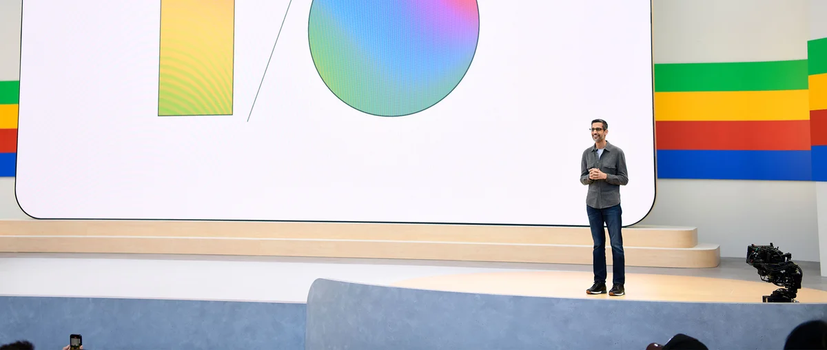 Sundar Pichai sur la scène de Google I/O 2024