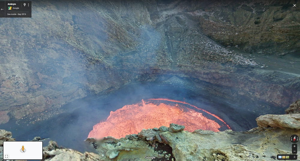 Street View image of the active Ambrym Volcano Marum Crater