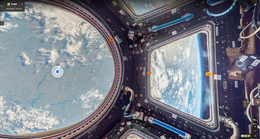 Photo prise par Street View depuis la Station spatiale internationale