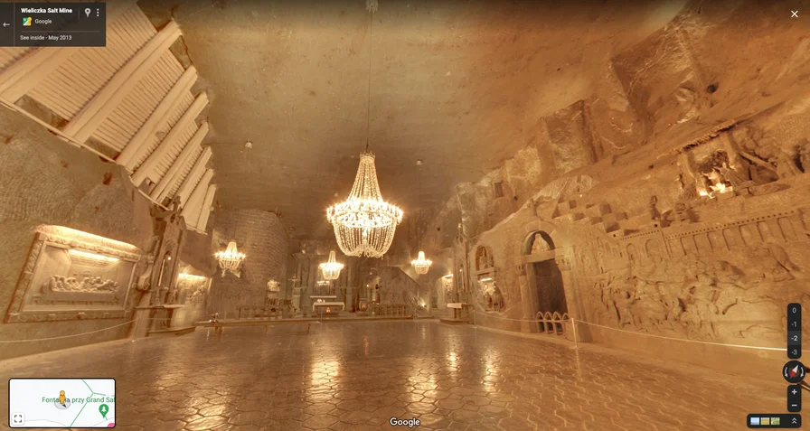 La mine de sel de Wieliczka (Pologne) vue par Street View