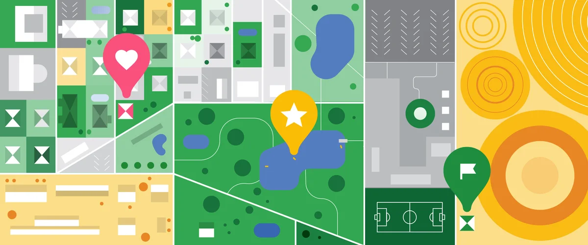 Illustration mit Maps Icons