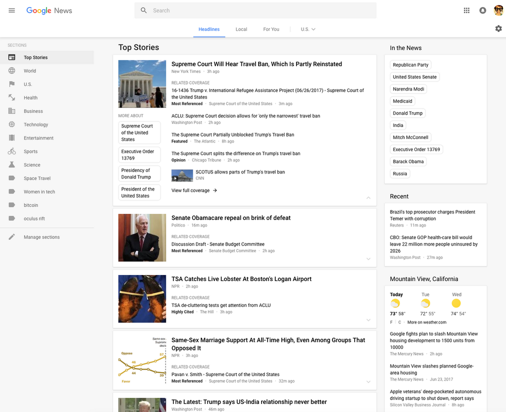 Google News Websites