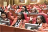 A photo of Web Rangers posing questions to two Kenyan Members of Parliament